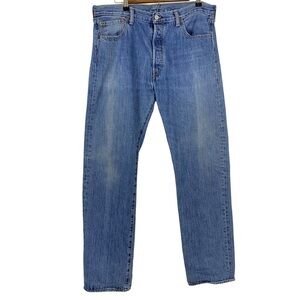 Levi's 501 Mens Jeans Original Button Fly Blue Denim Tag Size 36X34 Actual 35x33